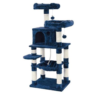 China Wholesale Custom Luxury Large Cat Viable Wooden Tree POP DUCK Pet Activity Tower Deluxe Treehouse for sale