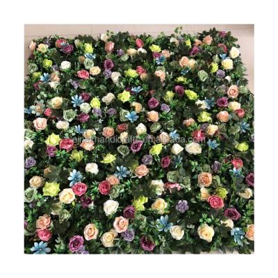 China Hot Sale High Quality 3D Father's Day Roll Mounted Green Leaf Flower Wall Backdrops Mounted Flowerwall Panel Wedding Decoration for sale