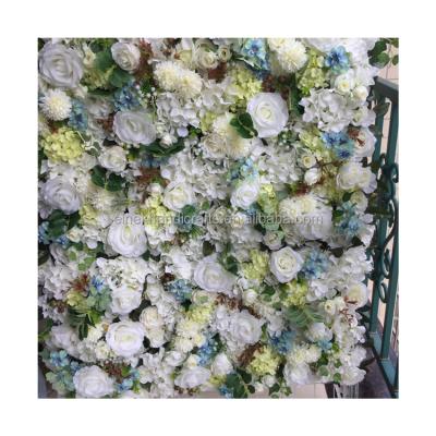 China Custom Wholesale High Quality Artificial White Rose Father's Day Flowers Wall Wedding Decoration for sale