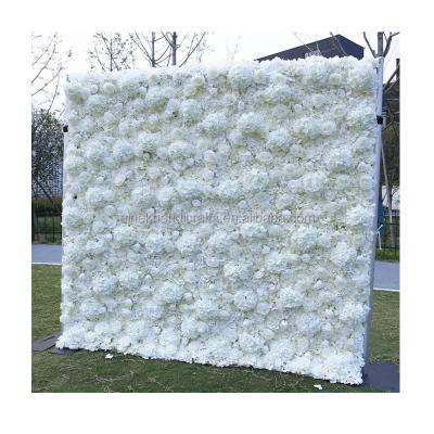 China Pure White Rose Factory Direct Supply Romantic Preserved Artificial Plant Flowers Stage Hanging Decorative Backdrops 2.4X2.4m for sale