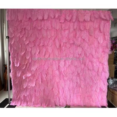 China Romantic Preserved Real Rose Stylish And Luxurious Feather Flower Wall Decoration For Party for sale