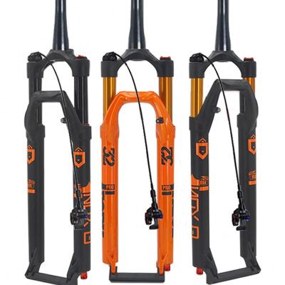 China BMX Tapered Tube MTB 26/27.5/29 Inch Bicycle Front Fork Magnesium Alloy Air Bike Suspension Fork for sale