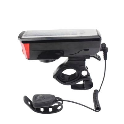 China Plastic Solar Power Usb Rechargeable Cycling Light Waterproof Headlights Bicycle Light with Horn for sale