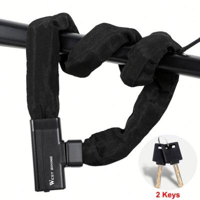 China Bold and Long Chain Steel Security Bike Lock Outdoor Steel Anti-Theft Motorcycle Cycles MTB Bicycle Chain Lock for sale