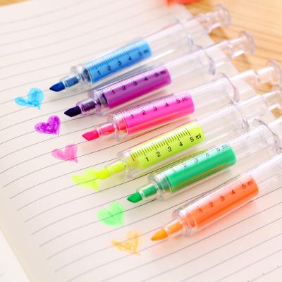 China office & School Markers New Style Gift Injection Syringe Promotional Highlighter Bar Marker Pen for sale