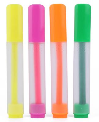 China office & Custom School Markers Logo Highlighter Pen For Promotional Gift Office High Quality Fluorescent Ink Color Highlighter With Chisel Fiber Tip for sale