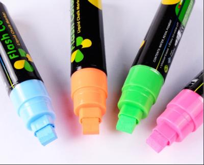 China PP Liner Multicolor Dry Erase Liquid Marker Pen Highlighter Fluorescent Tips Chalk Pen For Glass for sale