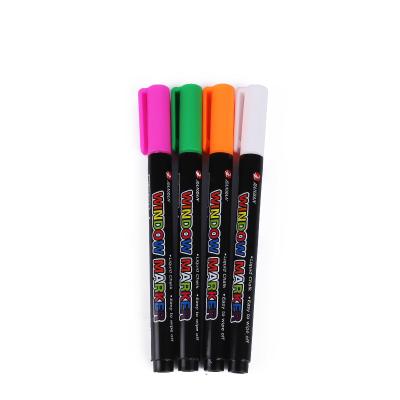 China Gift Promotional Liquid Neon Pens Reversible Bullet Stained Glass Marks Dry Erase Chalk Color Markers Set for sale