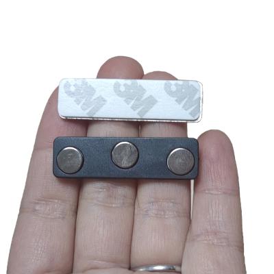 China Industrial Magnet 45x13mm Three Magnets Inside Magnetic Neodymium Badge Magnet Name Tag Holders for sale