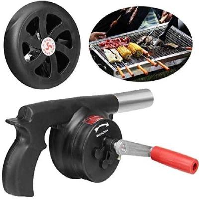 China BBQ Fan Hand Crank Fan Grill Fan Grill Picnic Camping Stove Easily Cleaned Outdoor Portable Accessories Grill Fire Bellows Tools for sale