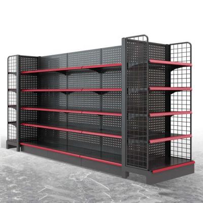 China Corrosion Protection Factory Price Convenience Store Shelf Four Sided Main Rack / Display Hook Supermarket Shelves / Gondola Shelving for sale