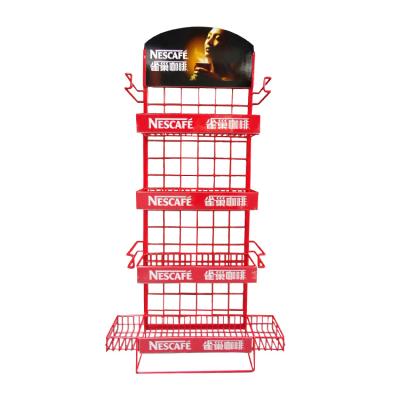 China Supermarket fruit and vegetable display rack shelf display stand wire single-sided shopping basket for snack for sale