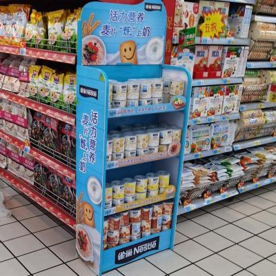 China Single sided floor end shelf produces various types of advertising display shelves according to the requirements for sale