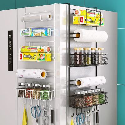 China Cheap 5 Layers Multi Functional Fridge Side Storage Racks With Two Baskets for sale