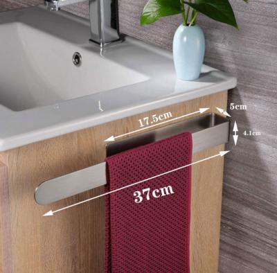 China Contemporary Brushed SUS 304 Stainless Steel Design Bathroom Towel Rack Self Adhesive Towel Rack Hand Towel Rack For Shower Room for sale