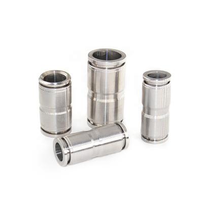 China Quick Straight Hotels Connect Joint Pipe Joint Air Pipes One Touch Metal Stainless Steel Pneumatic Joint for sale