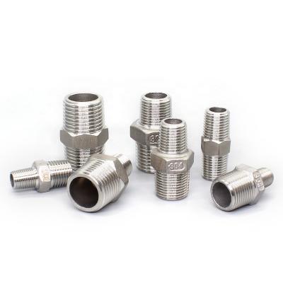 China Hotels Stainless Steel Water Pipe Fittings Joint Reduction Equal Diameter Outer Thread Straight Through Opposed Thread Pneumatic Joint for sale