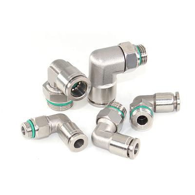 China Hotels Stainless Steel Right Angle Elbow Push In Connector for sale