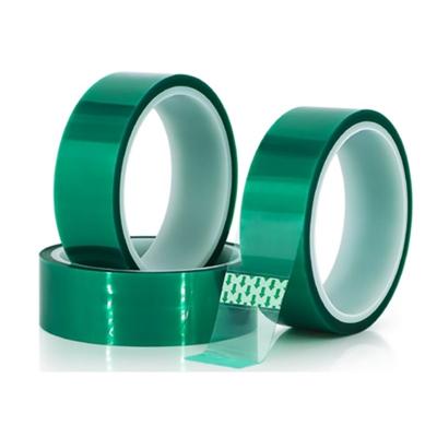 China Chemical Industry Powder Coating High Temperature Silicone PET Adhesive Green Polyester Tape for sale