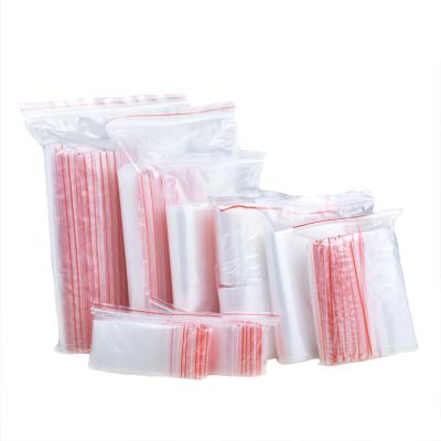 China 100% Recyclable Waterproof Biodegradable Food Grade LDPE Zip Lock Bags Zipper Red Line Ziplock Bags Plastic Bag for sale