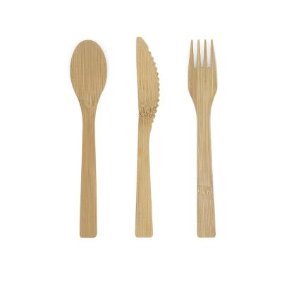 China Viable Disposable Bamboo Utensils Set Knives For Forking And Serving Set Bamboo Cutlery Set Bamboo Fork Fork Spoon Tableware Spoon Knife for sale