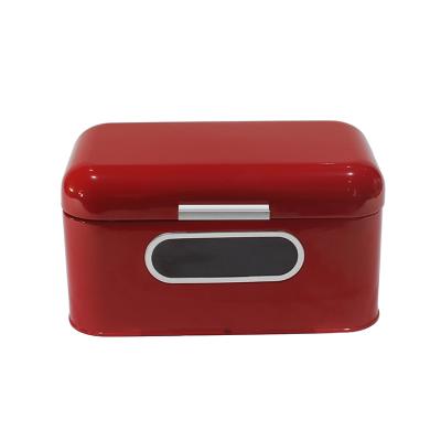 China Kitchen Bread Bin Metal Bread Box Food Storage Metal Canister Viable Storage Bin With Lid for sale