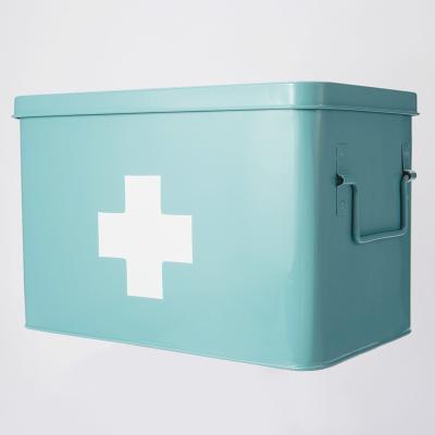 China Home Large Metal Medicine Galvanized Metal First Aid Box for sale