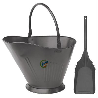 China Coal Trough Bucket Chimney Cleaning Tools Iron Coal Black Bucket And Shovel for sale