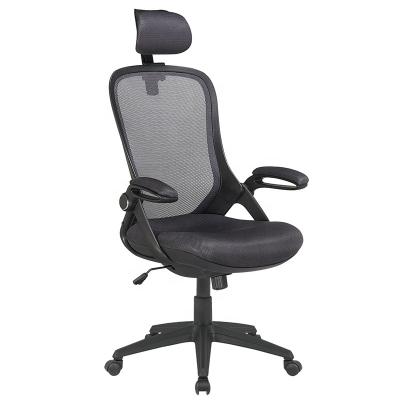 China Revolving Ergonomic Executive Chair Mesh Desk Office Swivel Chair with Flip-up Arms and Big High Back for sale