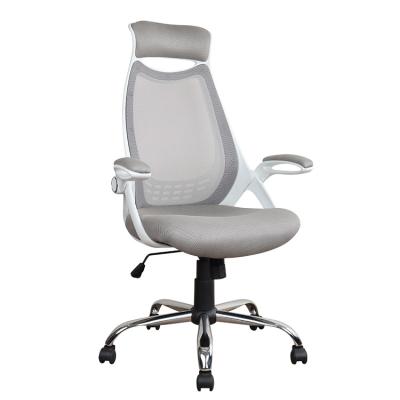 China White Revolving Desk Chairs Mesh Executive Desk Chair Ergonomic Computer Chair With Flip-up Padded Arms for sale