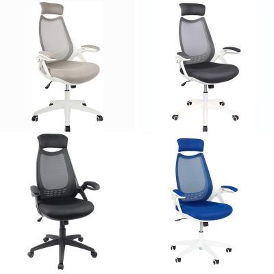 China Mesh Luxury Big And Tall Rotating Control Ergonomic White Office Desk Chairs for sale