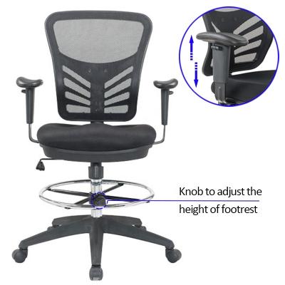 China (Size) Tall Adjustable Drafting Chair Office Chair for Standing Desk, Mesh Sit-Stand Chair for sale