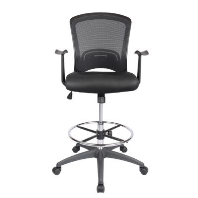 China Mesh Drafting Chair Ergonomic Adjustable Mid-Back Tall (Height) Computer Chair Adjustable Office Chair With Foot Ring for sale