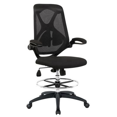 China (Size) Mesh Adjustable Drafting Chair with Chrome Footring for Office Standing Table for sale