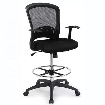 China (Waist) Mid-Back Mesh Adjustable Drafting Chair Ergonomic Adjustable with Footring for sale