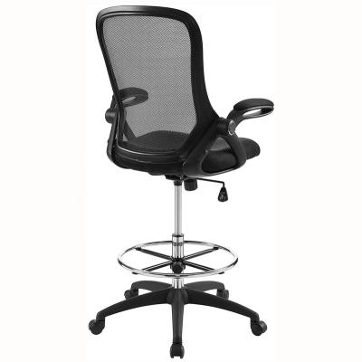 China (Size) Ergonomic Mesh Drafting Chair Black Swivel Adjustable Tall Office Chair For Standing Desks With Flip Arms - for sale