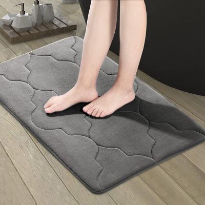 China i@home Viable Inventory Clearance Drop Shipping Anti Slip Gray Shower Quick Dry Modern Absorbent Memory Foam Bath Mats Amazon for sale