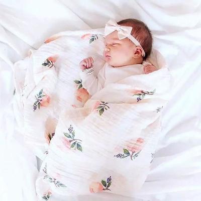 China Statistically Viable Muslin Baby i@home Double Layer Gauze Bamboo Cotton Wrap Newborn Baby Baby Wrap Covering for sale