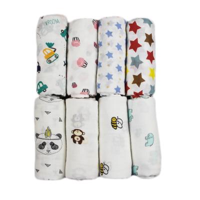 China Warm Cartoon Pattern Baby Bath Towel Muslin Cotton Soft i@home Baby Wrap Covering for sale