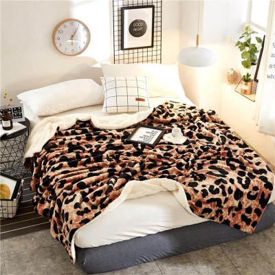 China i@home Winter Warm Milk Velvet Striped Thick Flannel Sherpa Fleece Blanket Coral Throw for sale