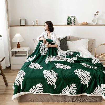 China i@home Warm Nordic Cartoon Velvet Cotton Fleece Jacquard Sherpa Thick Throw Blanket for sale