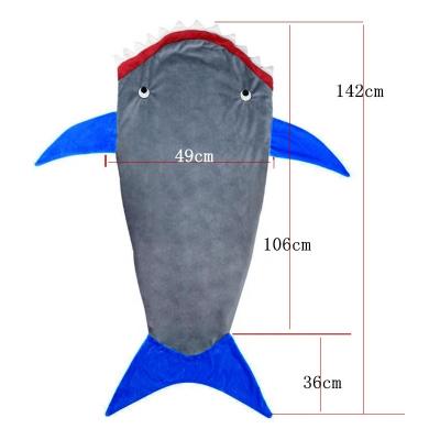 China i@home Amazon PORTABLE Fleece Throws Double Layer Flannel Sleeping Bag Shark Material Blanket For Kids for sale