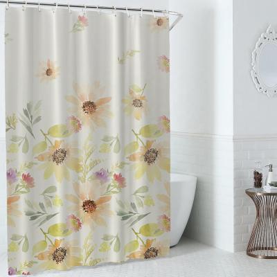 China i@home 72X72 Inch Viable Nature Botanical Leaf Floral Polyester Shower Curtain With 12 Hooks for sale