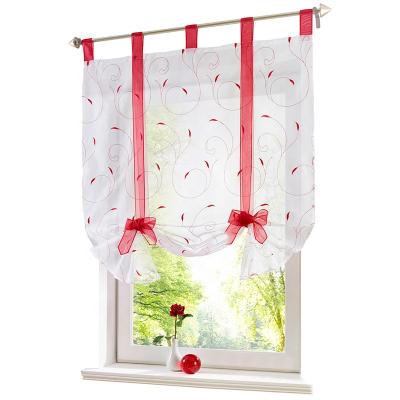 China i@home Eco-Friendly Little Pepper Embroidered Flame Lifting Roman Curtain In Sheer Polyester for sale