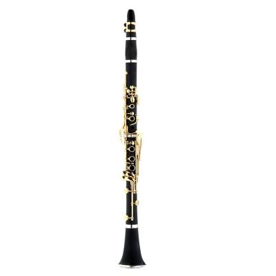 China Grade 17 Tone Bb Ebonite Wood Texture Intermediate Head Nickel Plated Gold Plated Clarinet for sale