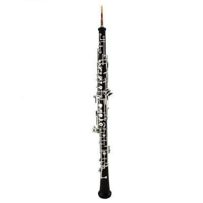 China Ebony Wholesale Professional Musical Instrument Plated Semi Automatic OEM Ebony Body Silver Tide Music Professional Key Octave Oboe for sale