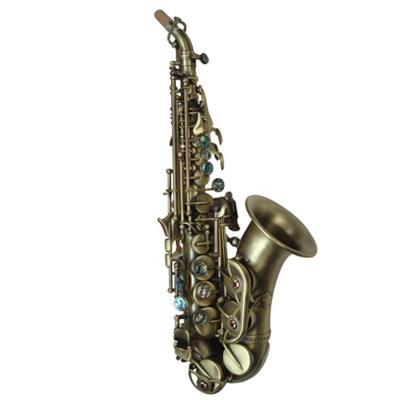 China Popular grade antique green bronze curved soprano saxophone antique green bronze for sale