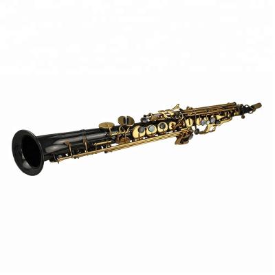 China High Grade Nickel Plated Black Soprano Saxophone for sale