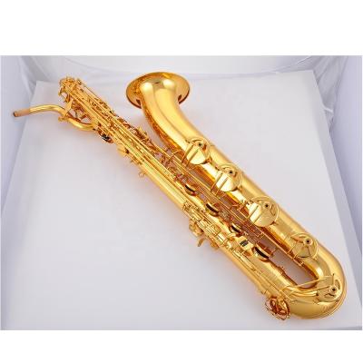 China Gold Lacquer Top Selling Yellow Brass Gold Lacquer EB Baritone Head Saxophone With Hard Case for sale