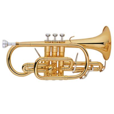 China Professional Tide Fashionable Music Gold Lacquer B Flat Cornet for sale